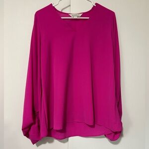 Magenta bubble sleeve blouse Pink Lily